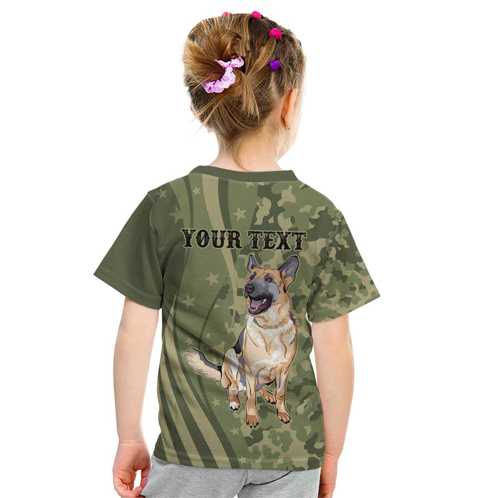 United States Canine Personalized Kid T Shirt USA Military K9s Camouflage