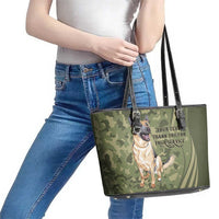 United States Canine Personalized Leather Tote Bag USA Military K9s Camouflage