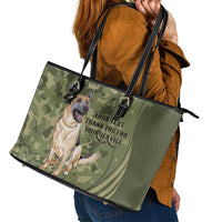 United States Canine Personalized Leather Tote Bag USA Military K9s Camouflage