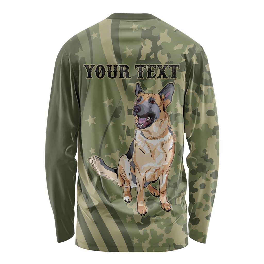 United States Canine Personalized Long Sleeve Shirt USA Military K9s Camouflage