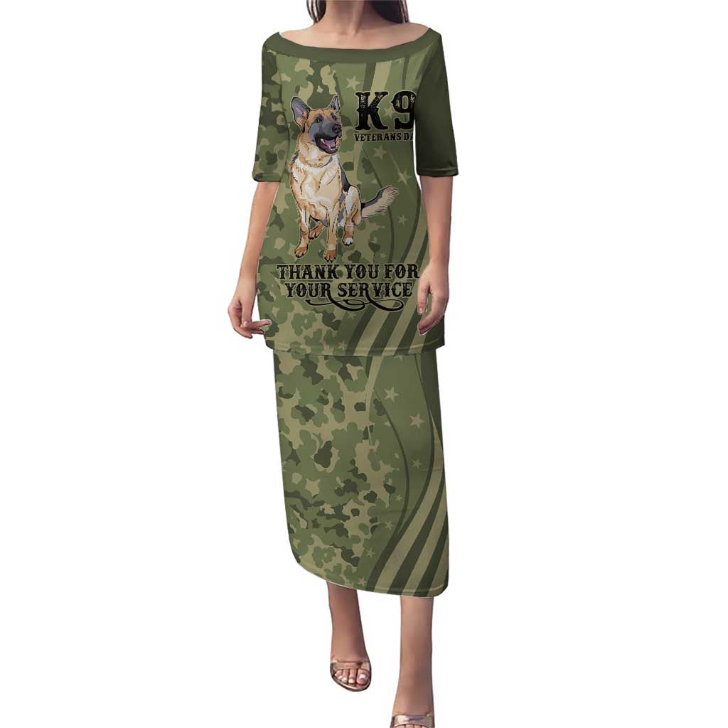 United States Canine Personalized Puletasi USA Military K9s Camouflage