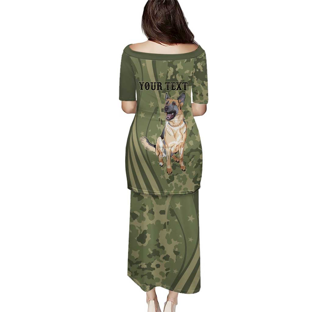 United States Canine Personalized Puletasi USA Military K9s Camouflage