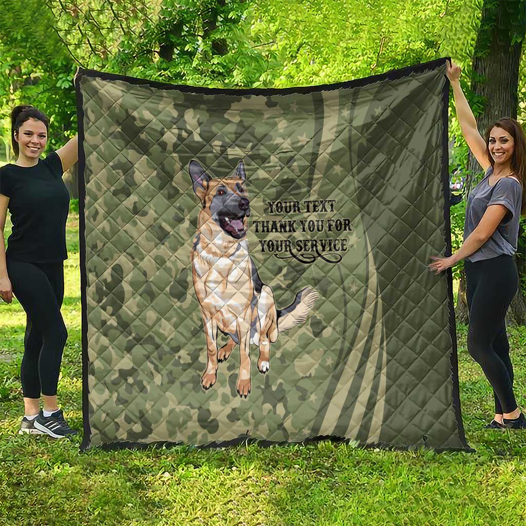 United States Canine Personalized Quilt USA Military K9s Camouflage