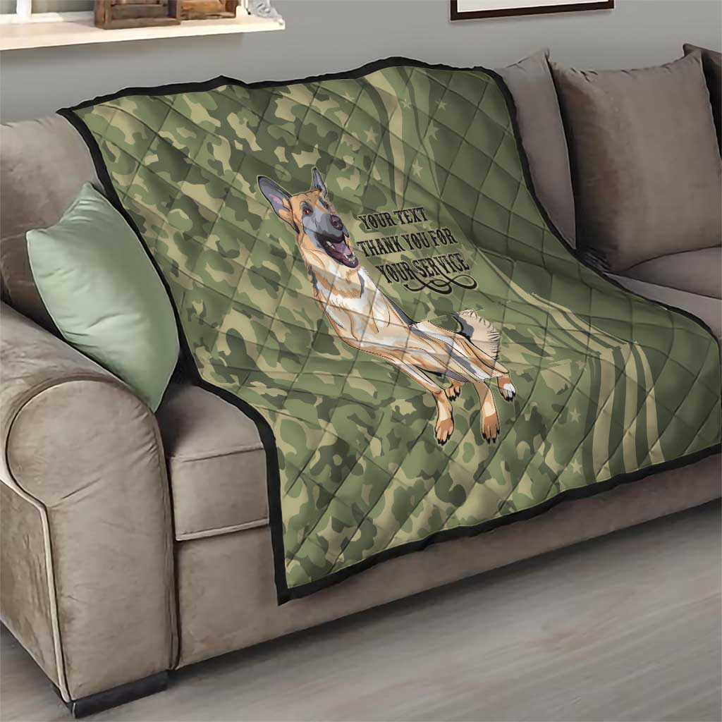United States Canine Personalized Quilt USA Military K9s Camouflage