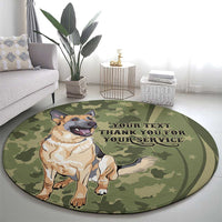United States Canine Personalized Round Carpet USA Military K9s Camouflage