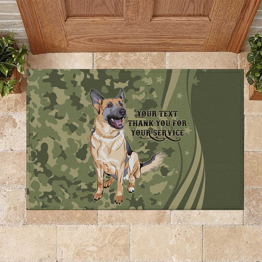 United States Canine Personalized Rubber Doormat USA Military K9s Camouflage