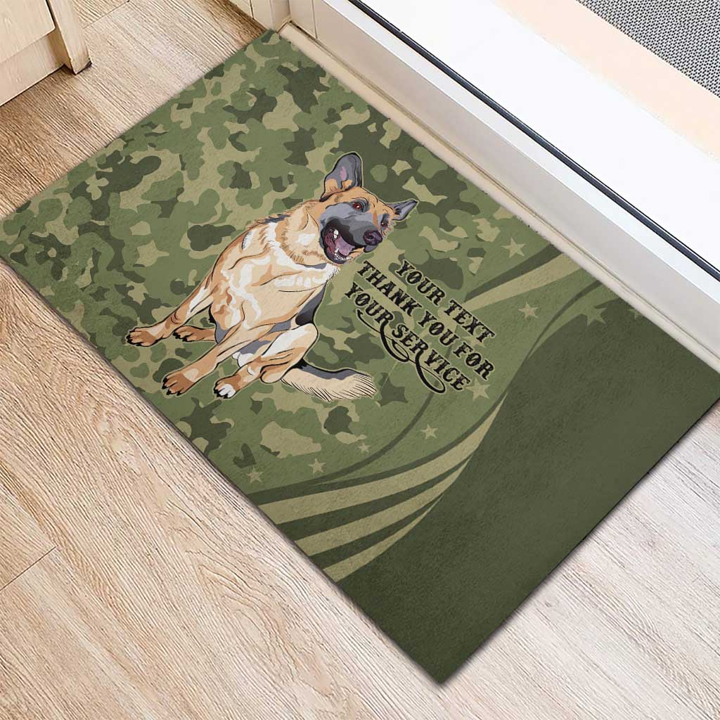United States Canine Personalized Rubber Doormat USA Military K9s Camouflage