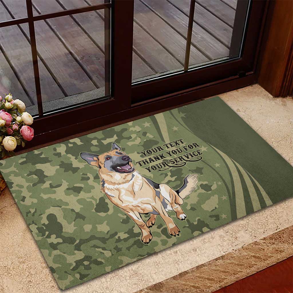 United States Canine Personalized Rubber Doormat USA Military K9s Camouflage