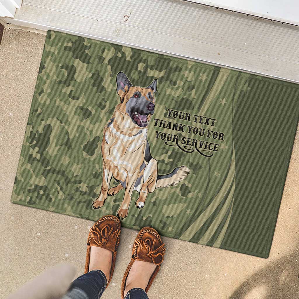 United States Canine Personalized Rubber Doormat USA Military K9s Camouflage