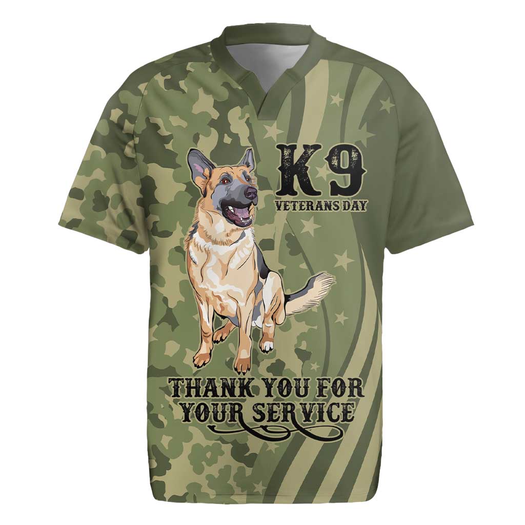 United States Canine Personalized Rugby Jersey USA Military K9s Camouflage