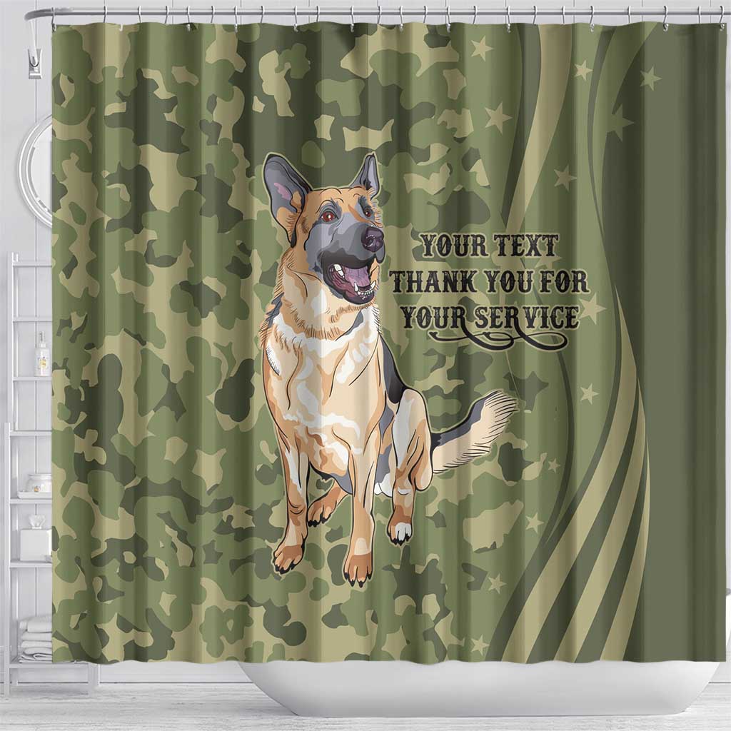 United States Canine Personalized Shower Curtain USA Military K9s Camouflage