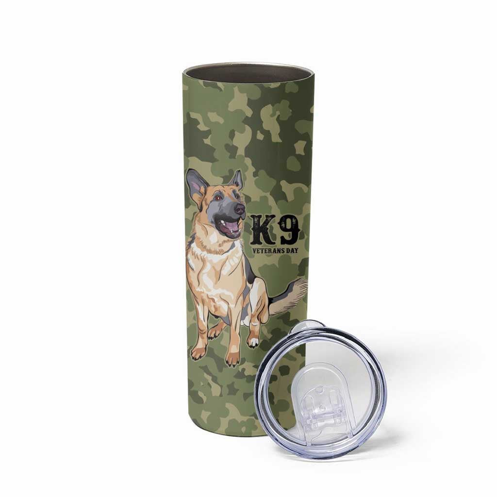 United States Canine Personalized Skinny Tumbler USA Military K9s Camouflage