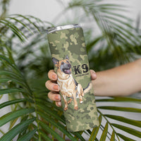 United States Canine Personalized Skinny Tumbler USA Military K9s Camouflage
