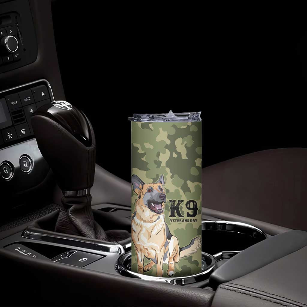 United States Canine Personalized Skinny Tumbler USA Military K9s Camouflage