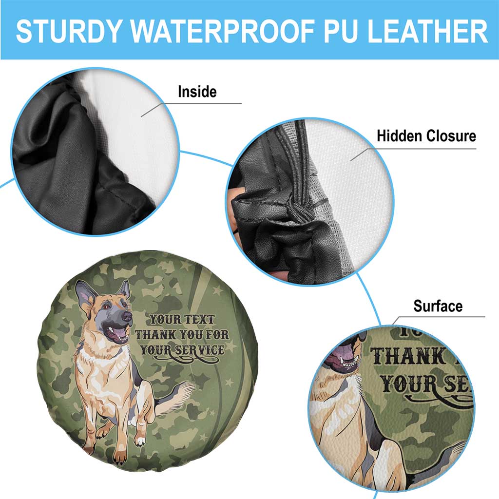 United States Canine Personalized Spare Tire Cover USA Military K9s Camouflage