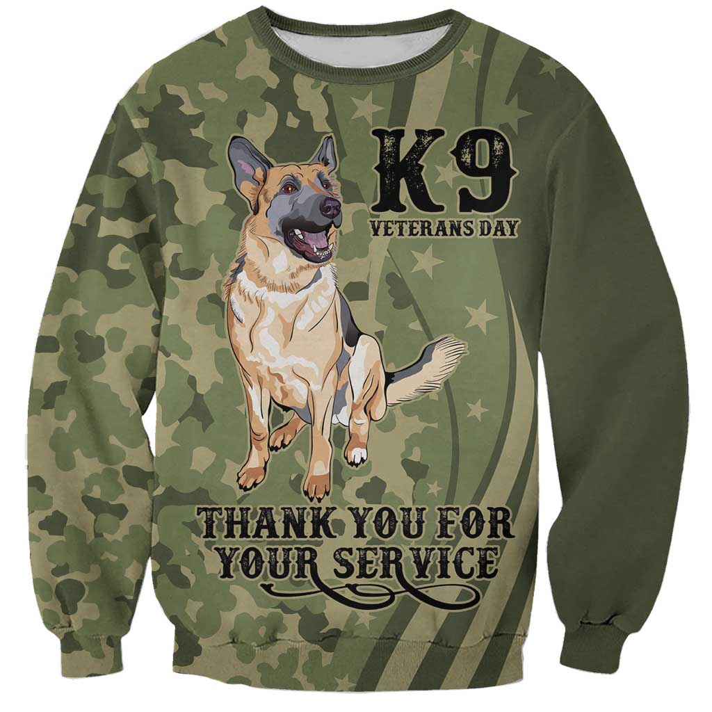 United States Canine Personalized Sweatshirt USA Military K9s Camouflage