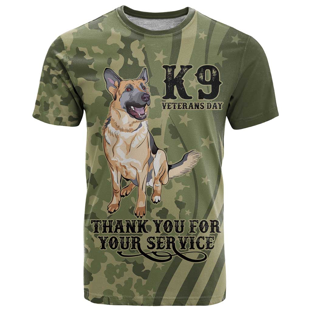 United States Canine Personalized T Shirt USA Military K9s Camouflage
