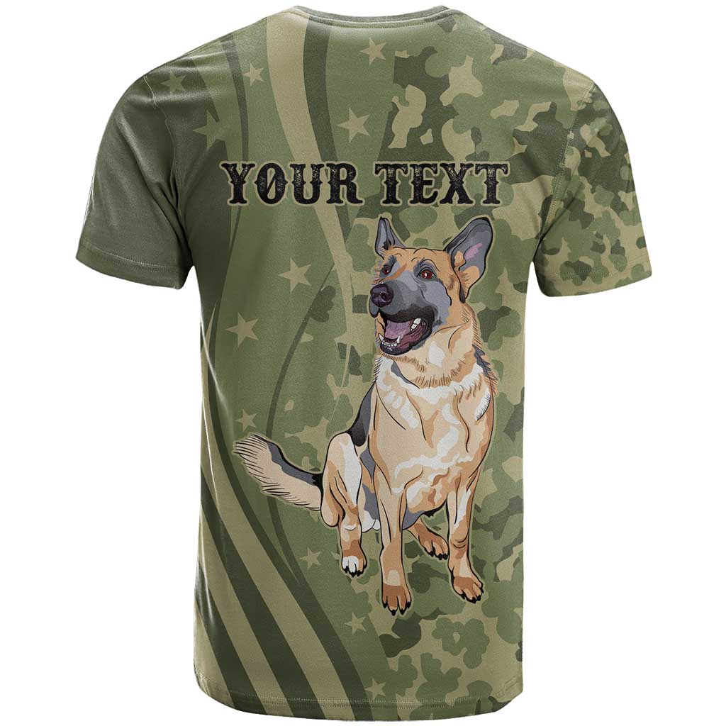 United States Canine Personalized T Shirt USA Military K9s Camouflage