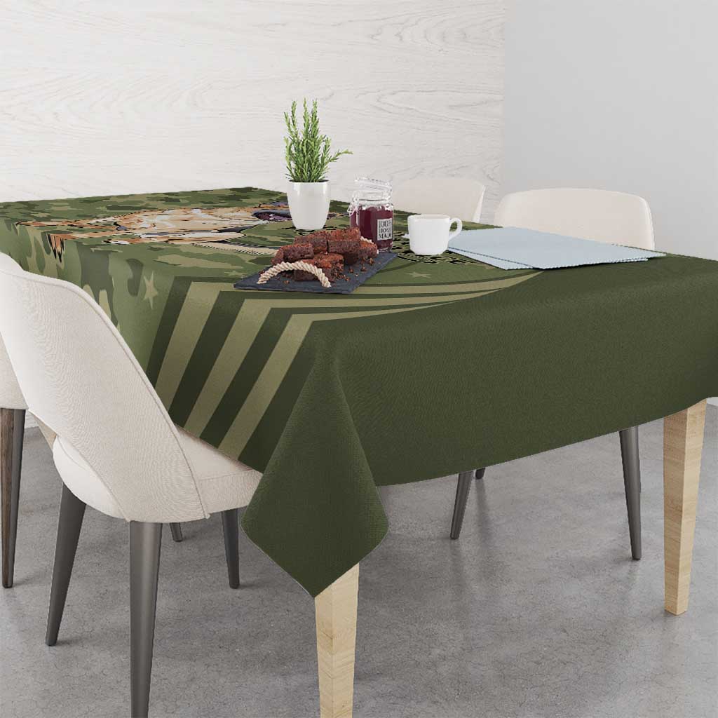 United States Canine Personalized Tablecloth USA Military K9s Camouflage