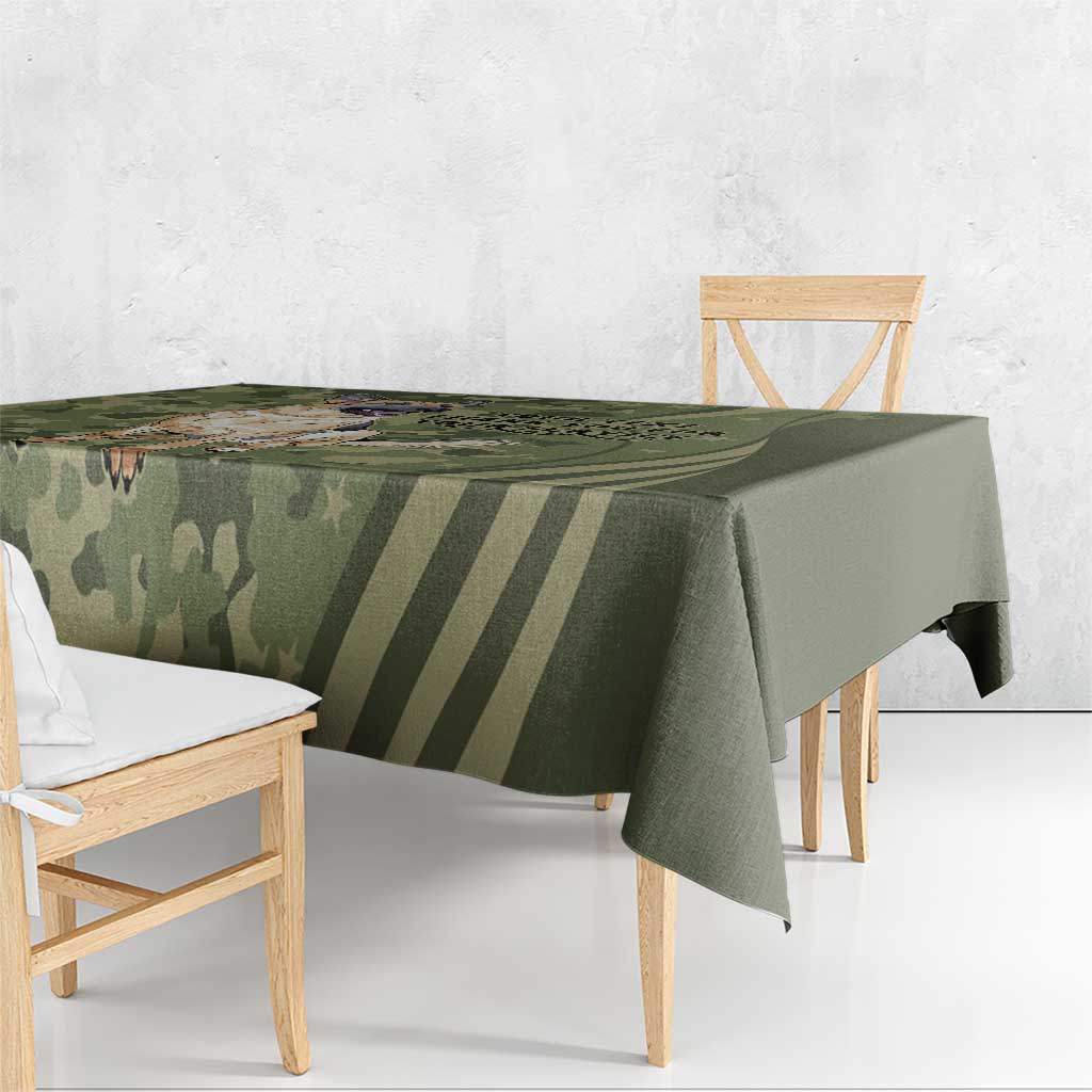 United States Canine Personalized Tablecloth USA Military K9s Camouflage