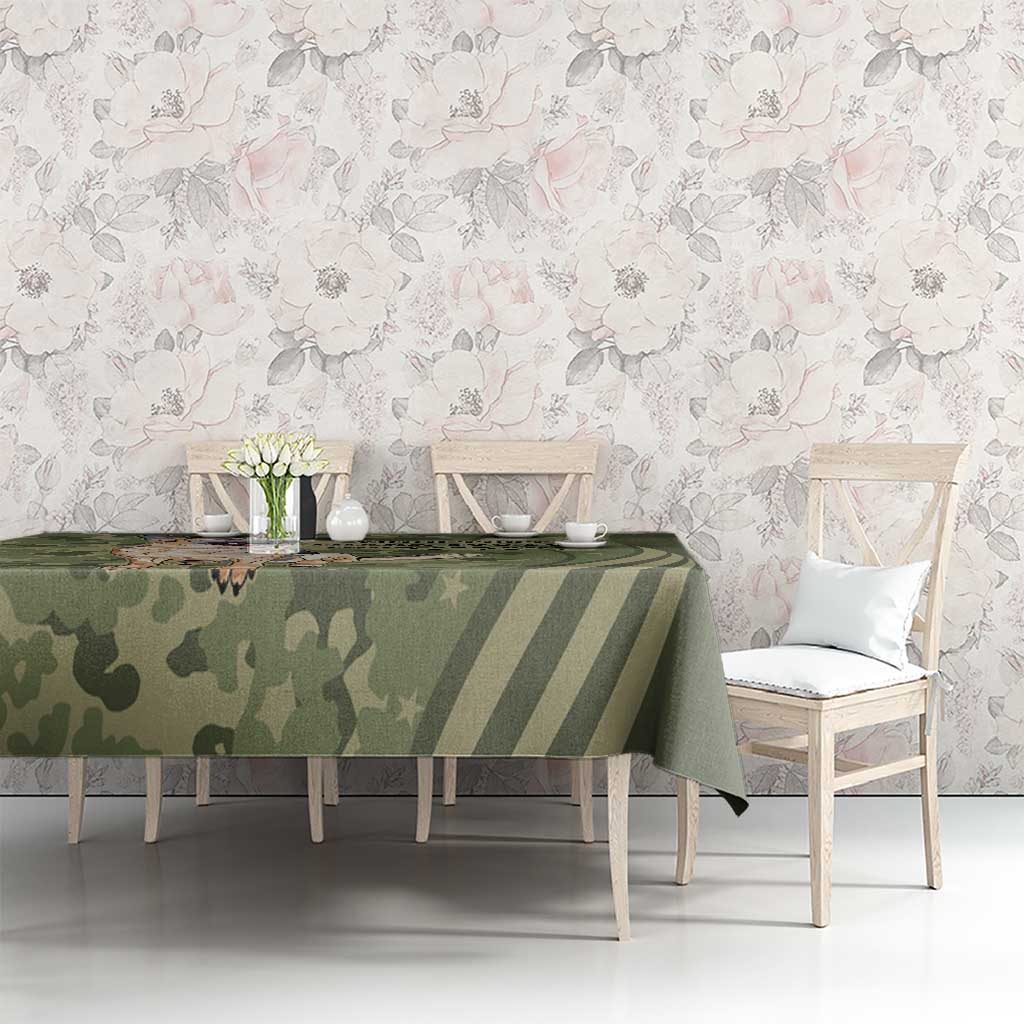United States Canine Personalized Tablecloth USA Military K9s Camouflage