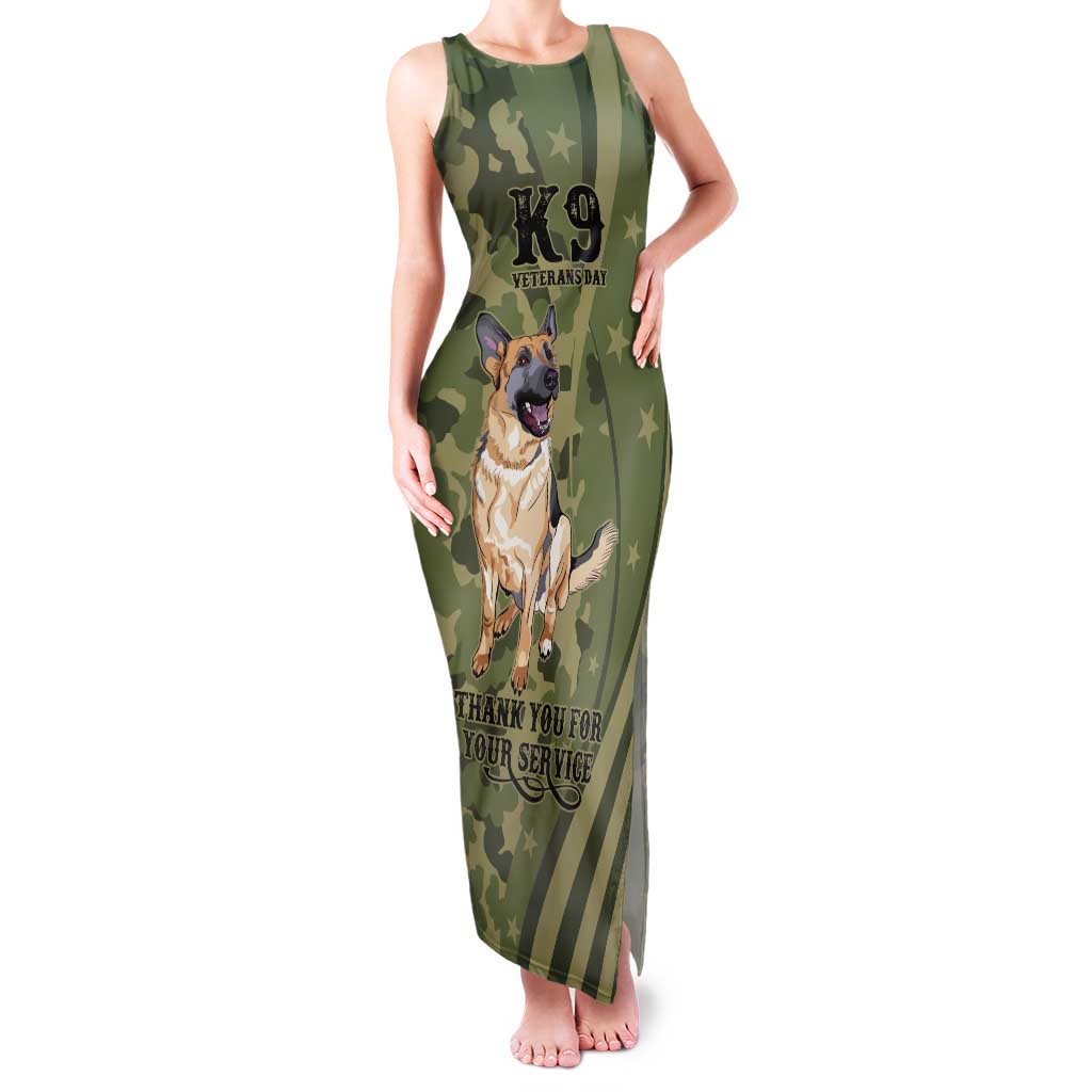 United States Canine Personalized Tank Maxi Dress USA Military K9s Camouflage
