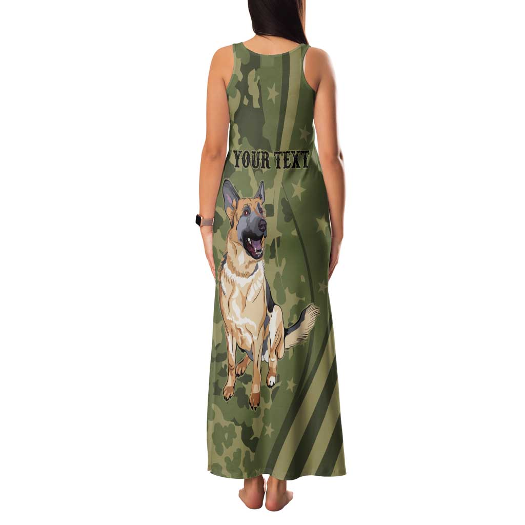 United States Canine Personalized Tank Maxi Dress USA Military K9s Camouflage