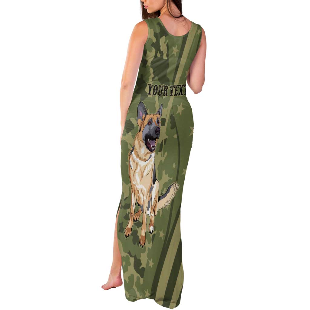 United States Canine Personalized Tank Maxi Dress USA Military K9s Camouflage
