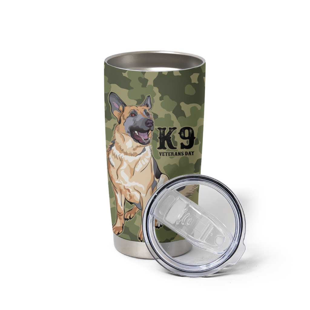 United States Canine Personalized Tumbler Cup USA Military K9s Camouflage