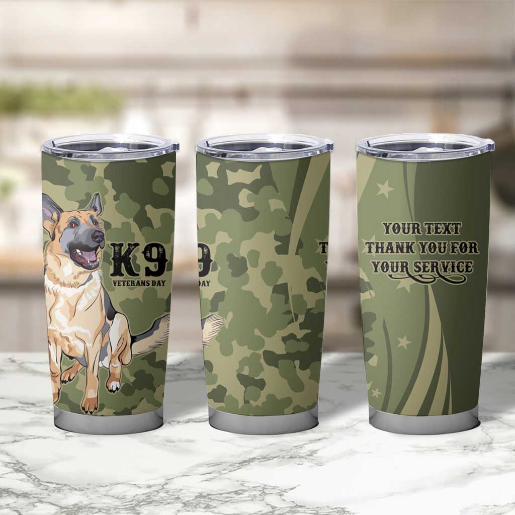 United States Canine Personalized Tumbler Cup USA Military K9s Camouflage