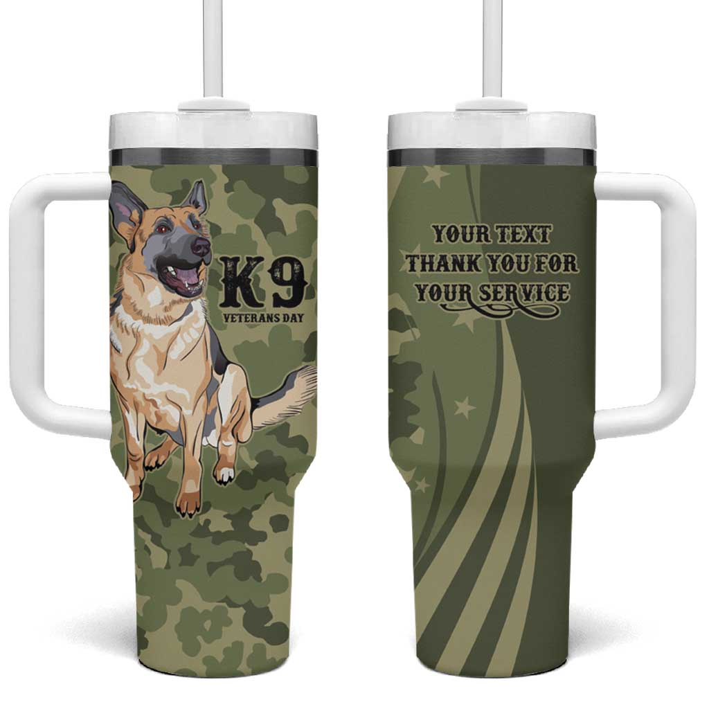 United States Canine Personalized Tumbler With Handle USA Military K9s Camouflage