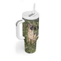 United States Canine Personalized Tumbler With Handle USA Military K9s Camouflage