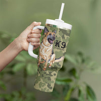 United States Canine Personalized Tumbler With Handle USA Military K9s Camouflage