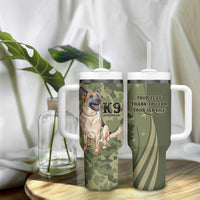United States Canine Personalized Tumbler With Handle USA Military K9s Camouflage