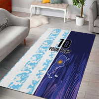 Argentina Football Custom Area Rug Vamos La Albiceleste Half Version