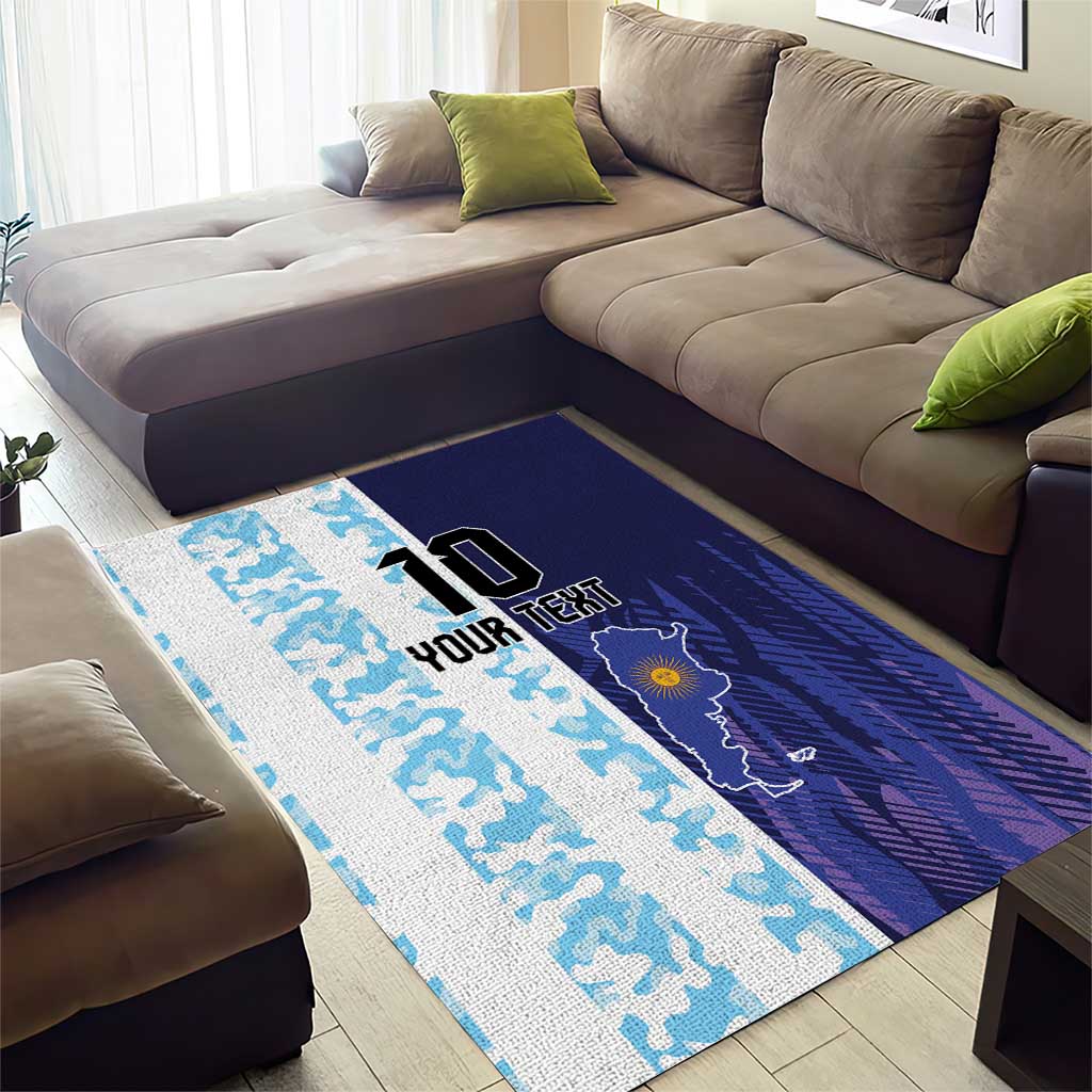 Argentina Football Custom Area Rug Vamos La Albiceleste Half Version