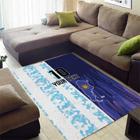 Argentina Football Custom Area Rug Vamos La Albiceleste Half Version