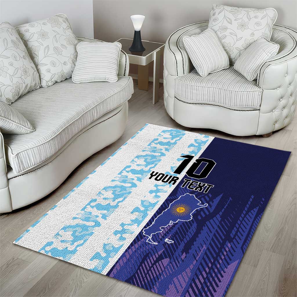 Argentina Football Custom Area Rug Vamos La Albiceleste Half Version
