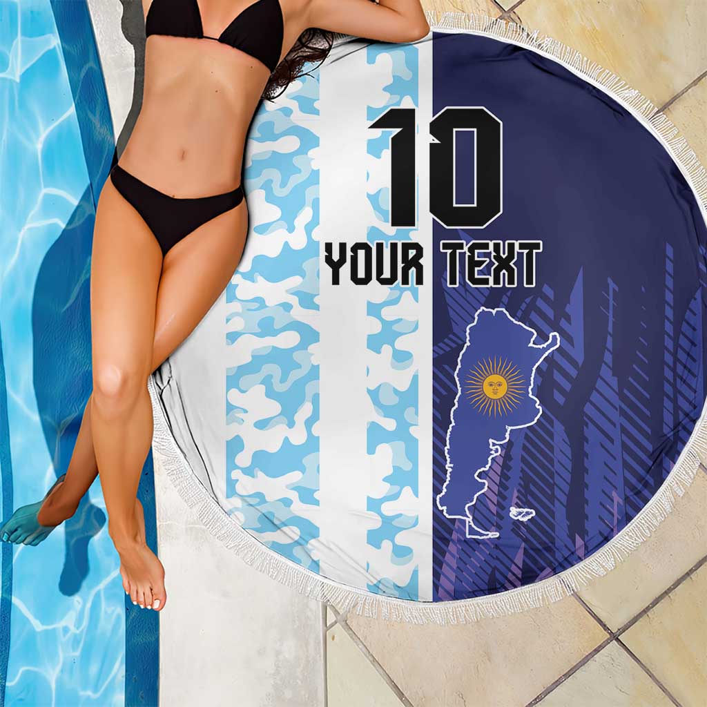 Argentina Football Custom Beach Blanket Vamos La Albiceleste Half Version