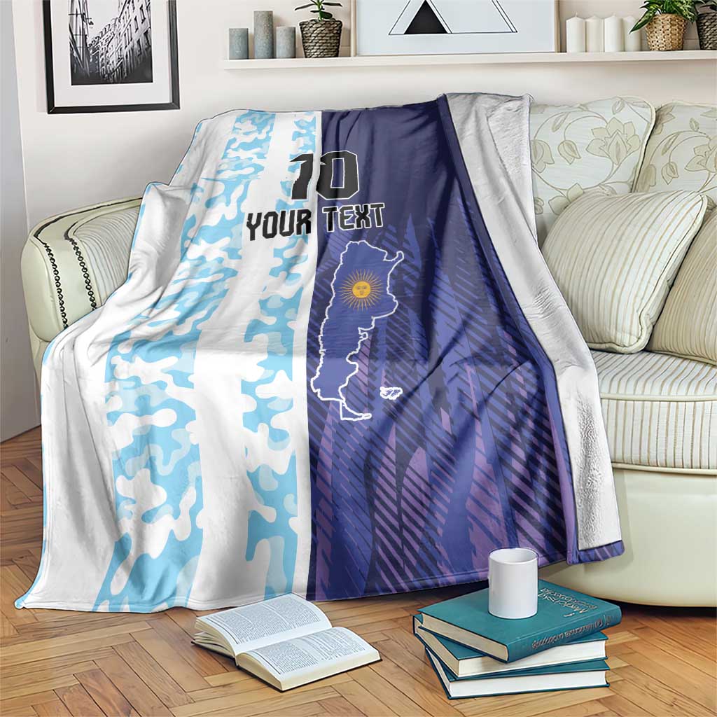 Argentina Football Custom Blanket Vamos La Albiceleste Half Version