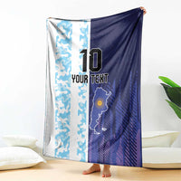 Argentina Football Custom Blanket Vamos La Albiceleste Half Version