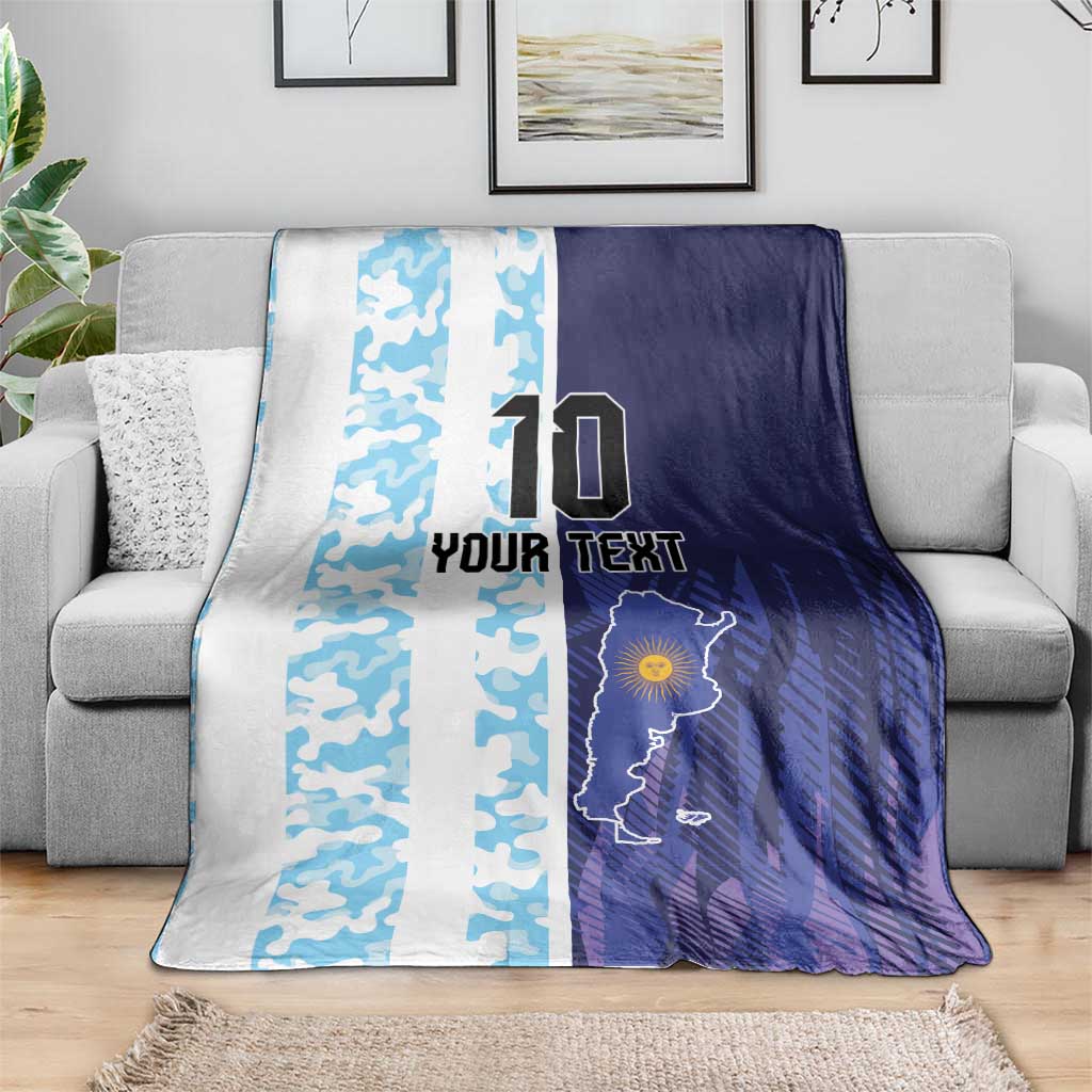 Argentina Football Custom Blanket Vamos La Albiceleste Half Version