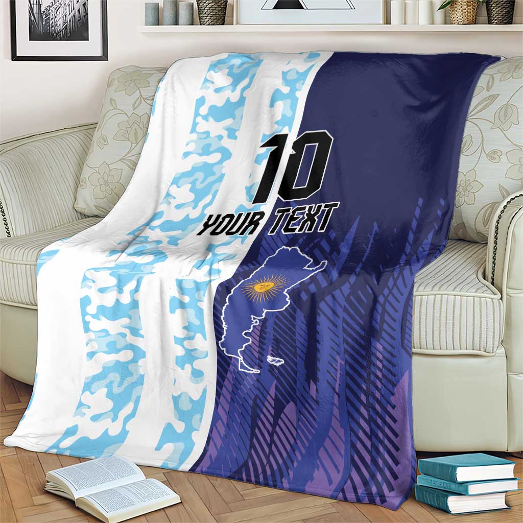 Argentina Football Custom Blanket Vamos La Albiceleste Half Version