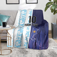 Argentina Football Custom Blanket Vamos La Albiceleste Half Version