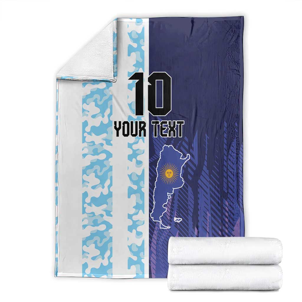 Argentina Football Custom Blanket Vamos La Albiceleste Half Version