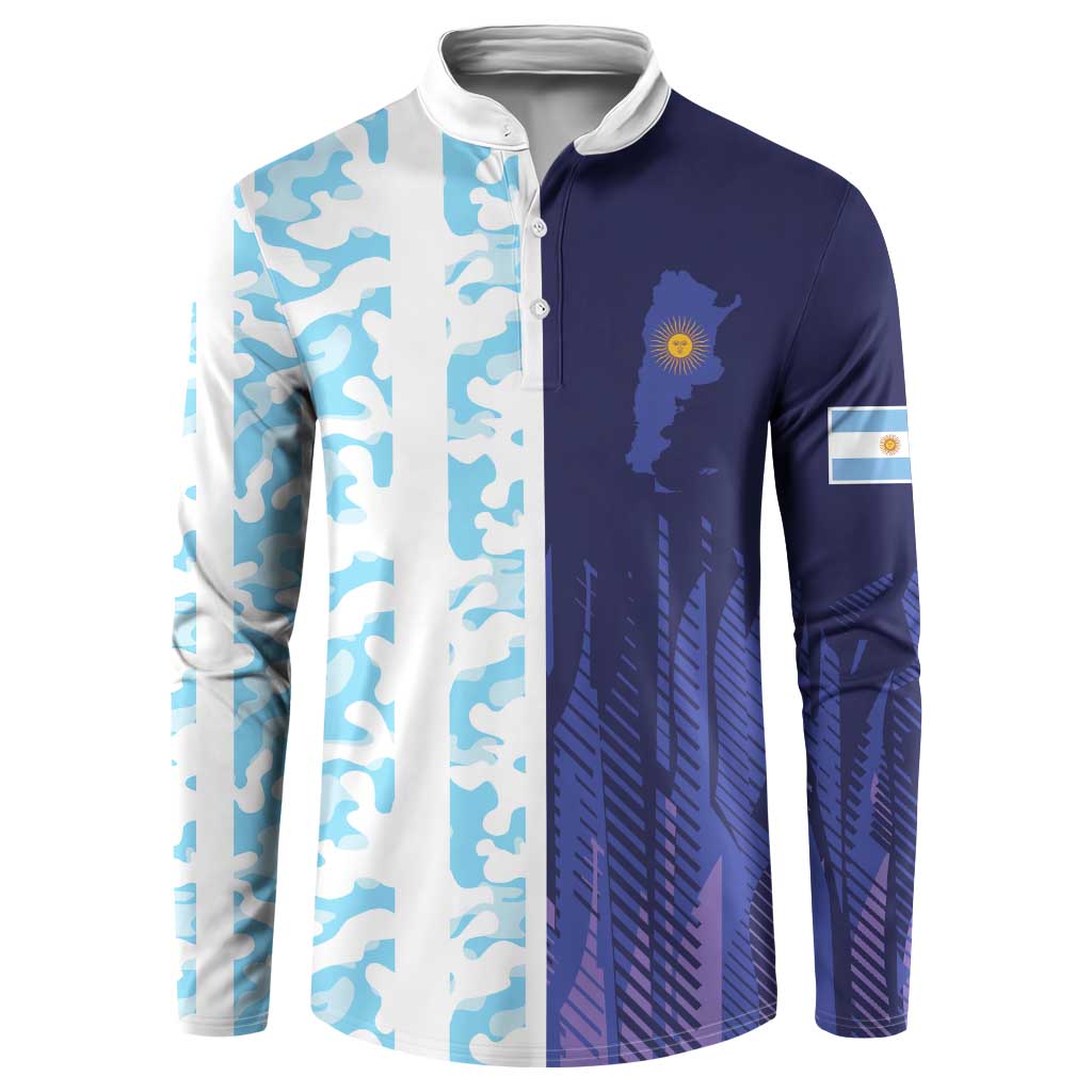 Argentina Football Custom Button Sweatshirt Vamos La Albiceleste Half Version