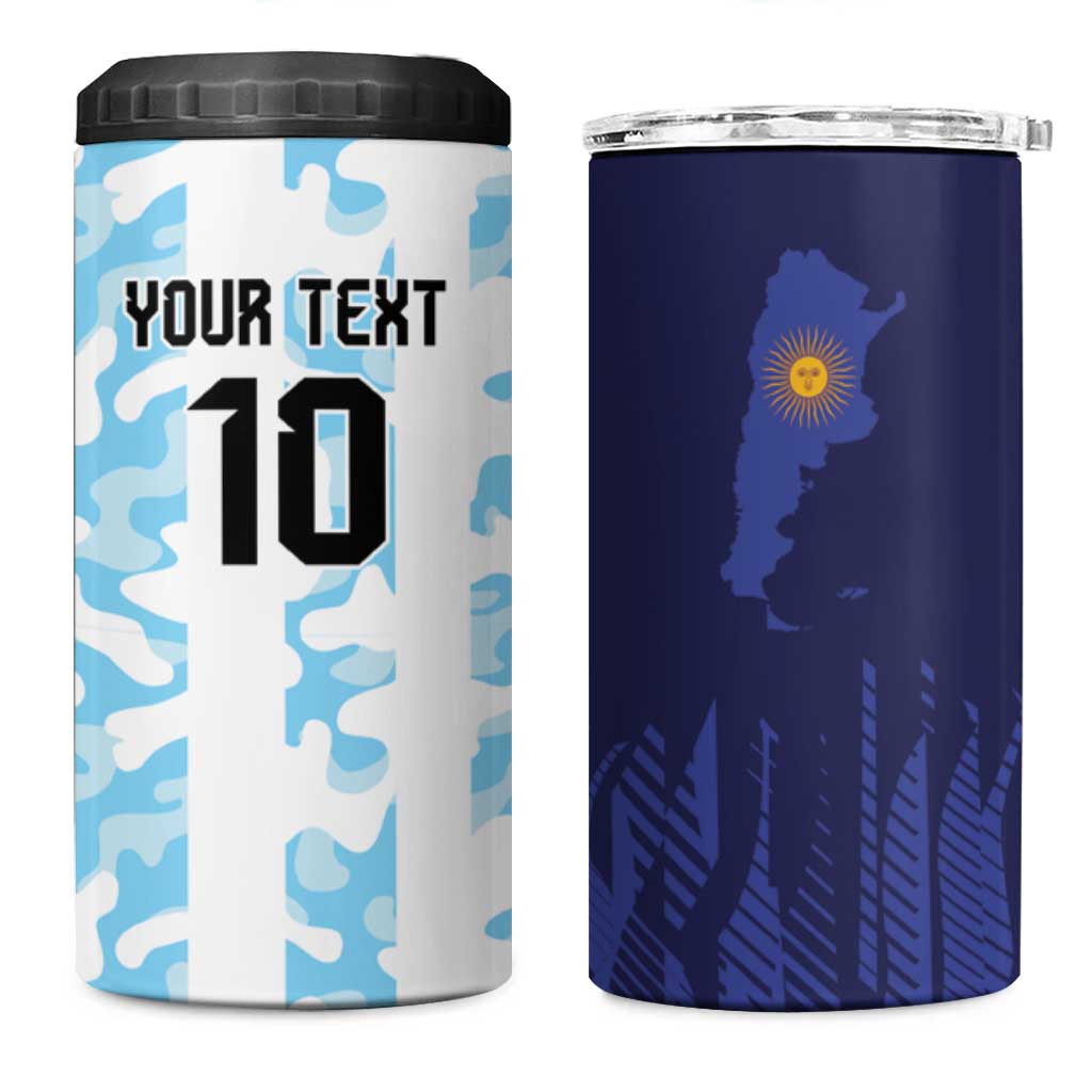 Argentina Football Custom 4 in 1 Can Cooler Tumbler Vamos La Albiceleste Half Version