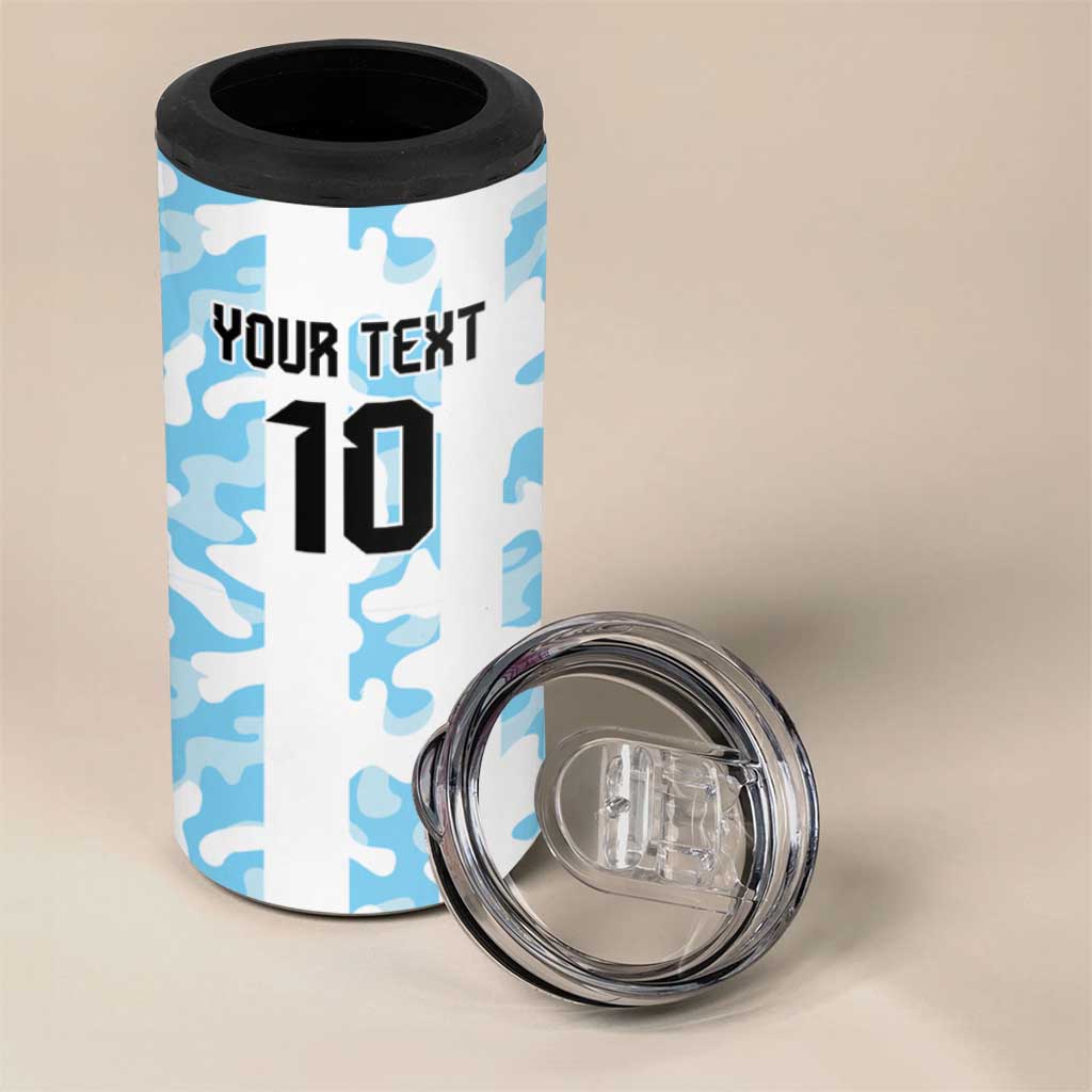 Argentina Football Custom 4 in 1 Can Cooler Tumbler Vamos La Albiceleste Half Version