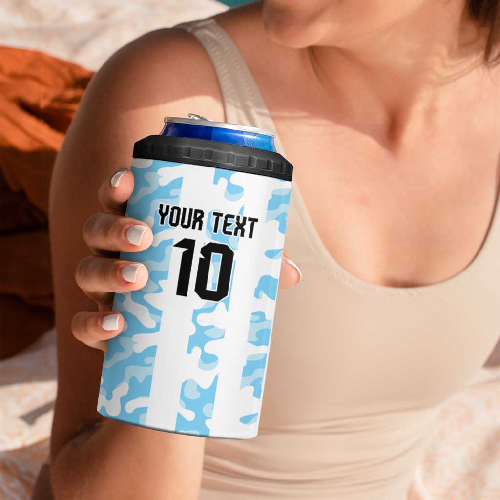 Argentina Football Custom 4 in 1 Can Cooler Tumbler Vamos La Albiceleste Half Version