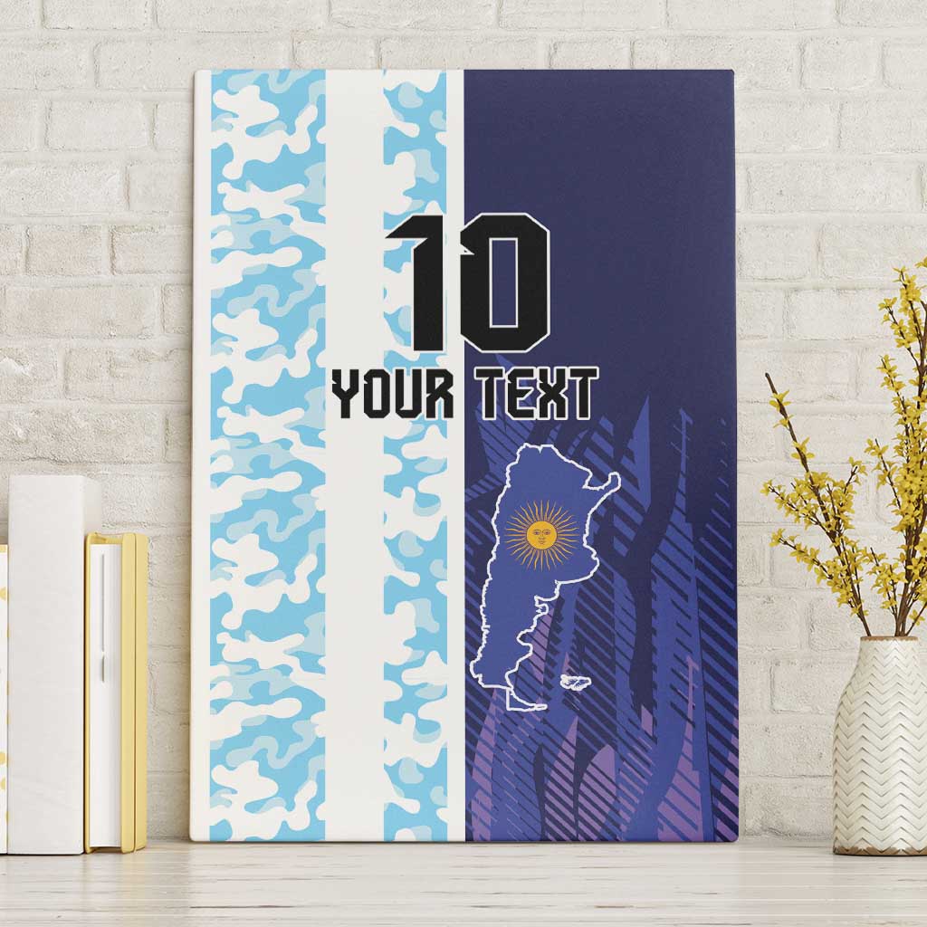 Argentina Football Custom Canvas Wall Art Vamos La Albiceleste Half Version